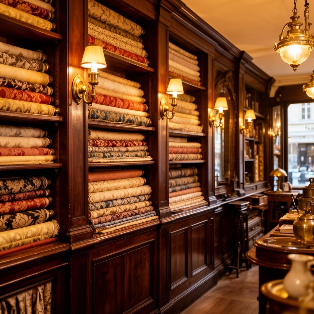 Vintage fabric shop interior
